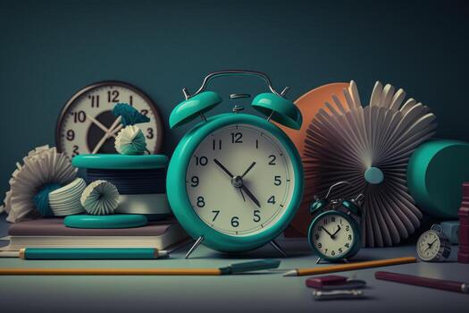 Realistic Clock for Time management and Self organization concept. photo