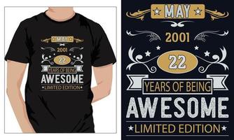 birthday t-shirts Design for everyone 2001 vector