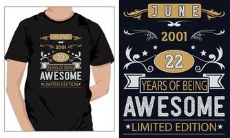 cumpleaños camisetas diseño para todos 2001 vector