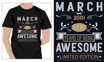 birthday t-shirts Design for everyone 2001 vector