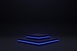 3d render Realistic pedestal podium in futuristic style. Minimal scene for products showcase, Stage promotion display. photo