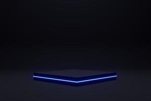 3d render Realistic pedestal podium in futuristic style. Minimal scene for products showcase, Stage promotion display. photo
