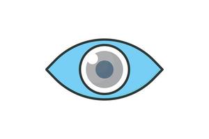 Eye icon illustration. icon related to human organ. Flat line  icon style, lineal color. Simple vector design editable