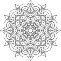 Clásico redondo ornamento tribal modelo oriental étnico redondo simétrico colorante paginas para adultos floral líneas incoloro Arábica modelo elementos aislado negro vector mandala