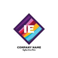 IE initial logo With Colorful template vector