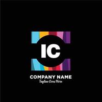 IC initial logo With Colorful template vector