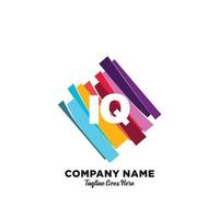 IQ initial logo With Colorful template vector