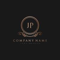 JP Letter Initial with Royal Luxury Logo Template vector