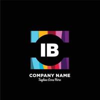 IB initial logo With Colorful template vector