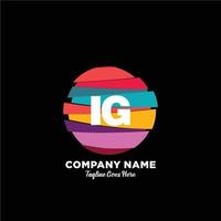 IG initial logo With Colorful template vector