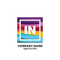 IN initial logo With Colorful template vector