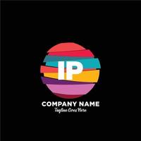 IP initial logo With Colorful template vector