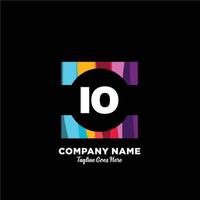 IO initial logo With Colorful template vector