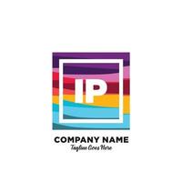 IP initial logo With Colorful template vector