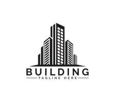 Building logo design on white background, Vector illustration.