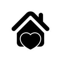 Heart with home vector icon set. House with heart illustration sign collection. beloved home symbol.