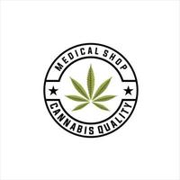 medical cannabis emblems, logos. classic vintage style vector