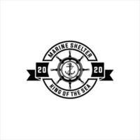 Vintage label with an anchor and slogan, Vector illustration, anchor icon on black background, Simple shape for design logo, emblem, symbol, sign, badge, label, stamp, Apparel t-shirt design