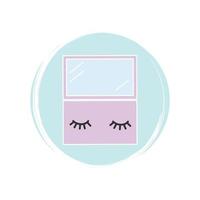 False Eyelashes make up icon vector, illustration on circle with brush texture, for social media story highlight vector