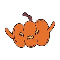 Cute cartoon character halloween pumpkin vector illustration