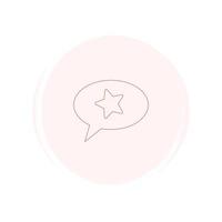 Cute speech bubble with star icon vector, illustration on circle with brush texture, for social media story highlight vector