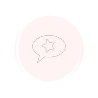 Cute speech bubble with star icon vector, illustration on circle with brush texture, for social media story highlight vector