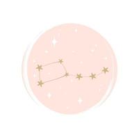 Cute constellation icon logo vector illustration on circle with brush texture for social media story highlight