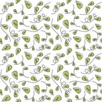 Cute seamless vector pattern background illustration with leaves and branches