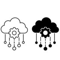 icono de vector de API. signo de ilustración de integración de software. símbolo de la aplicación. logotipo de la nube. signo o logotipo de desarrollo.