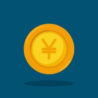 Yen Coin Simple Vector Illustration