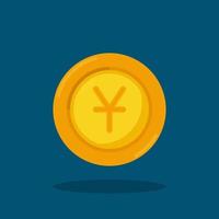 Yuan Coin Simple Vector Illustration