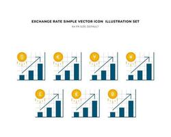 Money exchange Rate Graphic Chart Simple Vector Illustration Icon Set