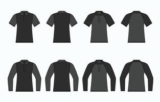Man Outline Polo Black T-shirt vector