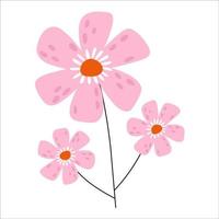 Spring summer flowers isolated on white background. Easter decoration. Set of floral branch. Hand drawn elements. Good for greeting cards, invitations, flyers and other graphic design. leaves vector