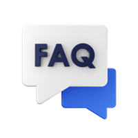 3d frequently asked questions icon illustration render png