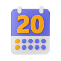 3d calendrier icône illustration png