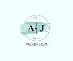 Initial AJ Letter Beauty vector initial logo, handwriting logo of initial signature, wedding, fashion, jewerly, boutique, floral and botanical with creative template for any company or business.