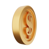 3d pièce de monnaie dollar or png