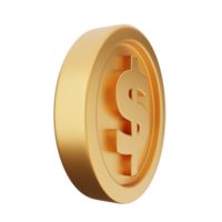 3d coin gold dollar silver bronze png