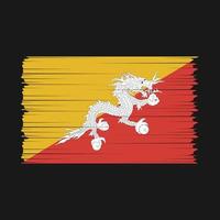 Bhutan Flag Brush Vector