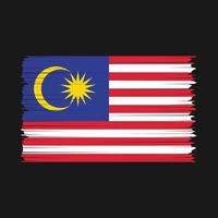 vector de pincel de bandera de malasia