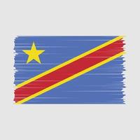 Republic Congo Flag Brush Vector