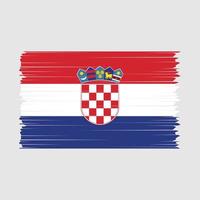 vector de pincel de bandera de croacia