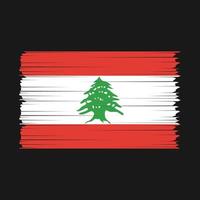 vector de pincel de bandera de líbano