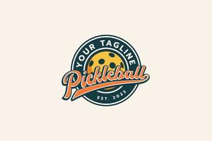 pickleball logo in vintage style for apparel business, club, team, etc. vector