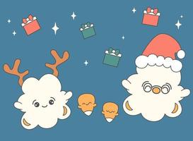 linda dibujos animados personaje palomitas de maiz gracioso Navidad vector ilustración