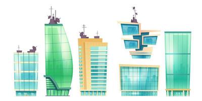 Vector skyscrapers, modern office buildings