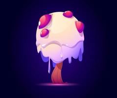 Fantasy tree with candy crown for ui magic game vector