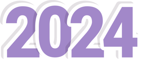 2024 number on white background, sticker, decal. PNG. png