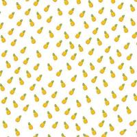 A pattern of yellow pineapple on a white background. Summer pineapple pattern. vector